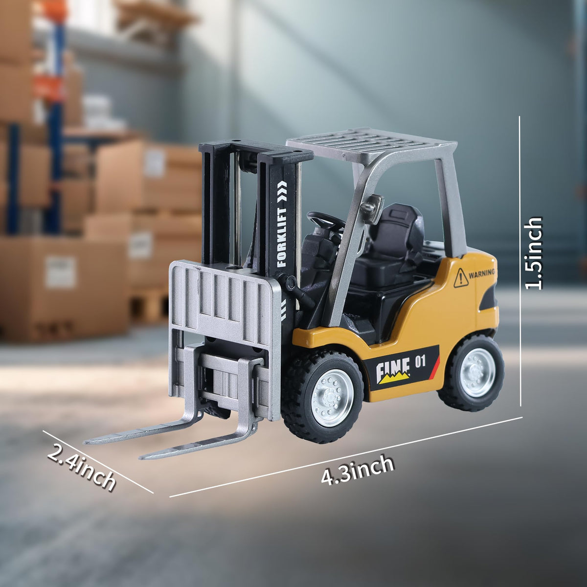 GRANTLEY mini crane forklift with adjustable forks demonstrates mast raise and lowering.