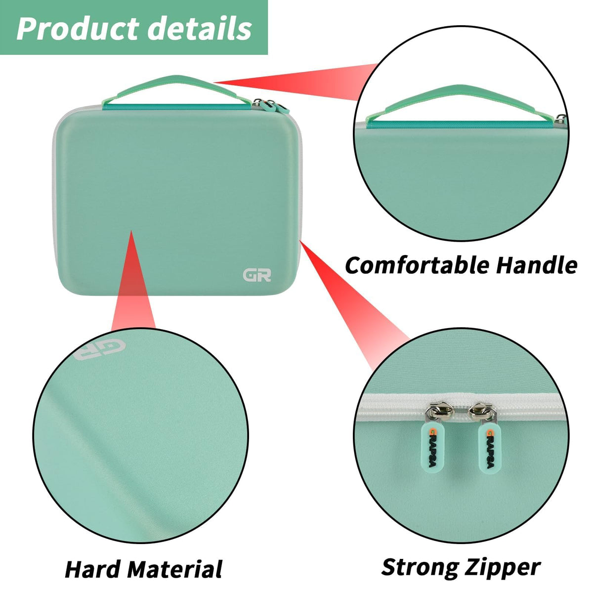 Compact Grapsa case with external dimensions 10.2 x 8 x 5.5 inches