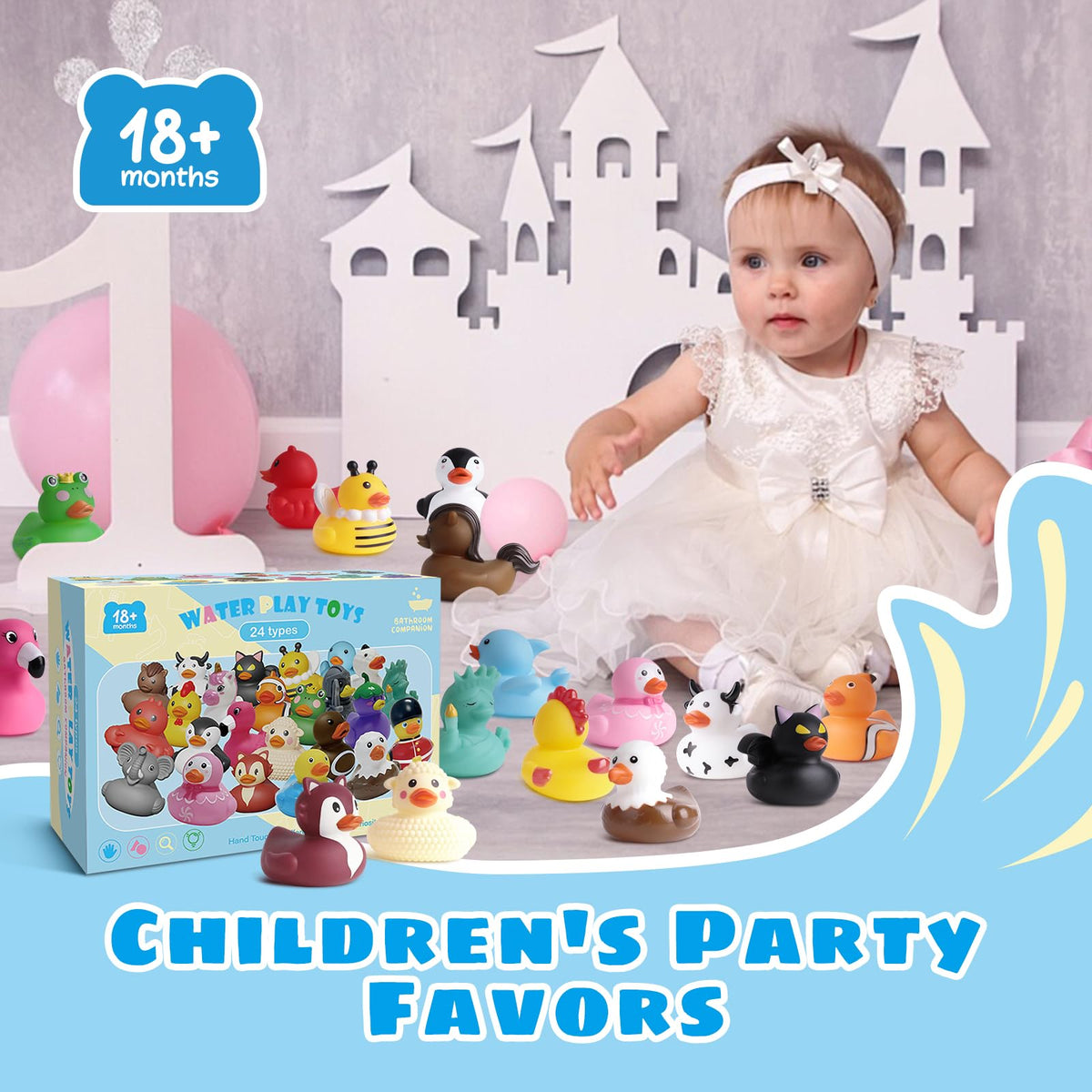 Grarain 24 Rubber Ducks toddler-pool-play versatile for bath or pool.