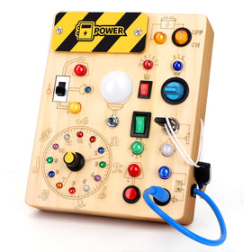 Grarain Busy Board clock front view for toddlers learning time concepts through play