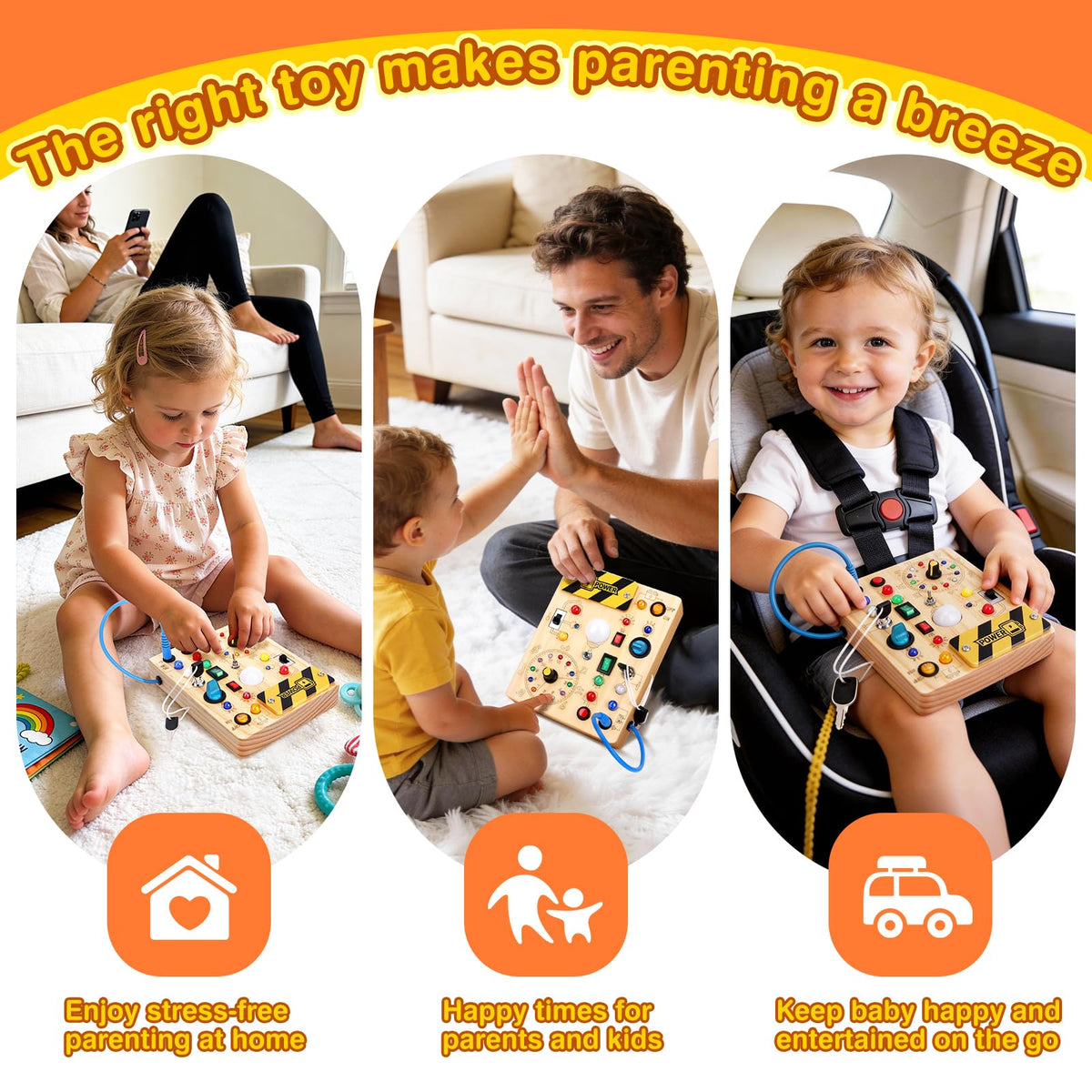 Grarain Busy Board gift-ready design makes a thoughtful educational present