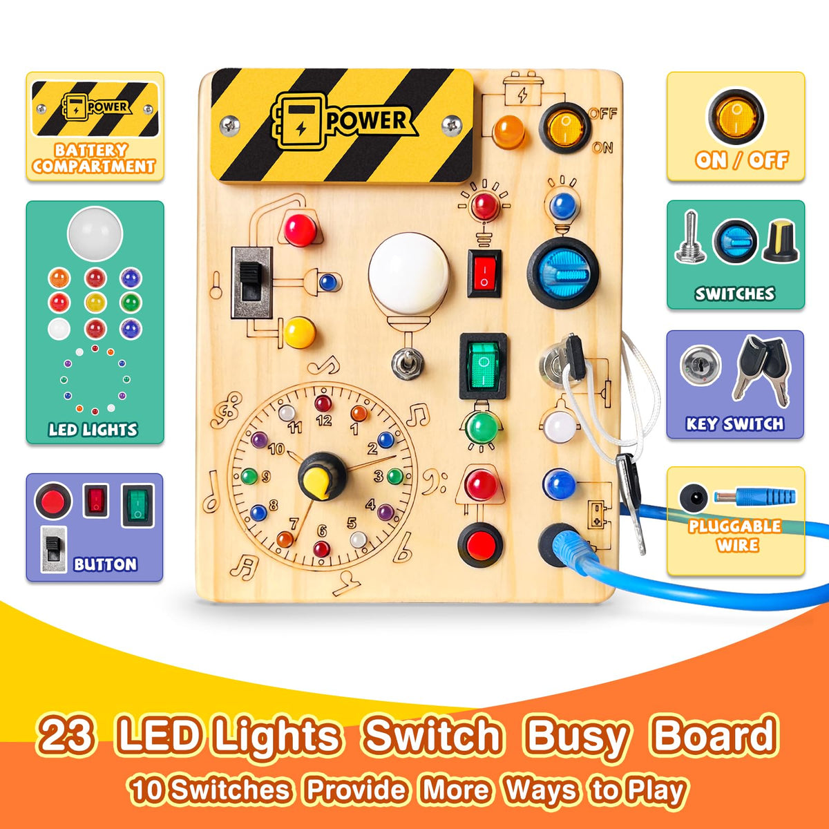 Grarain Busy Board travel compact size ideal for on-the-go learning