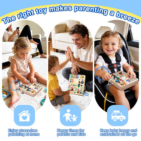 Grarain Busy Board wooden safety design with rounded edges supports durable, child-friendly play.