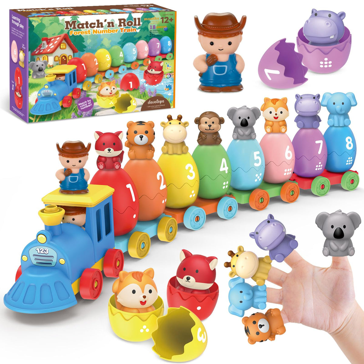 Grarain toddler train with farm animals features durable linked cars for easy assembly and imaginative play