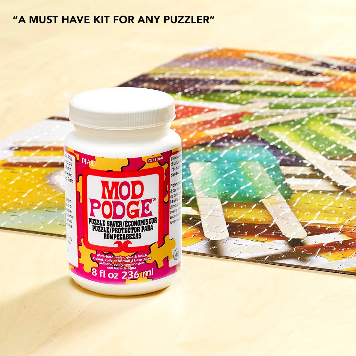 GRAS Art Bundles 8 oz bottle provides quick-drying, clear finish to showcase puzzles