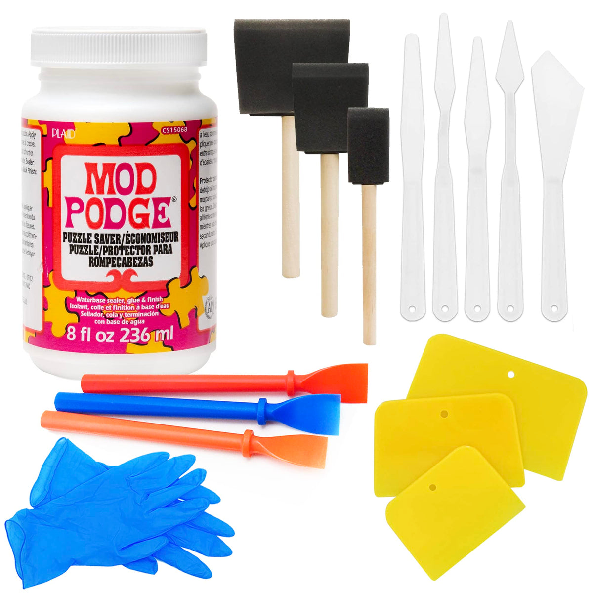 GRAS Art Bundles Mod Podge Puzzle Saver bottle seals puzzles with a clear finish