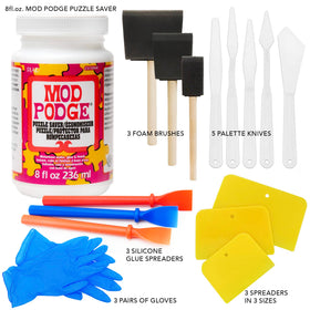 GRAS Art Bundles Puzzle Saver kit with glue, brushes, and spreaders for easy sealing