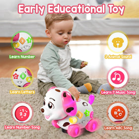 Grasili puppy toy with wheels moves automatically, auto obstacle avoidance.