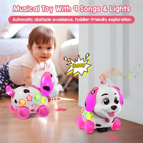 Grasili puppy toy on a pull string supports guided walking play.