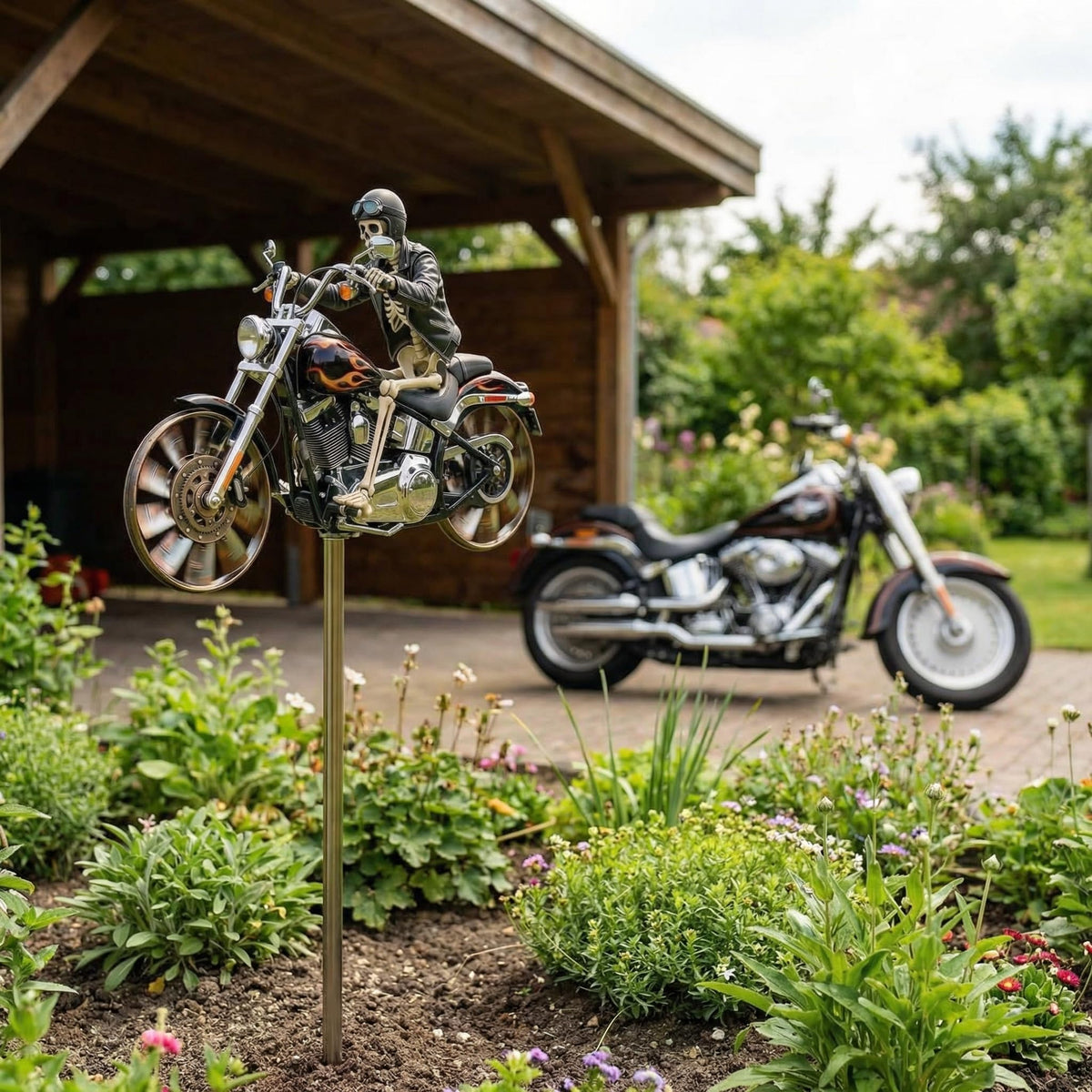 GRAYSTAR rotating wheels wind spinner with tractor motif ideal for yard focal points.