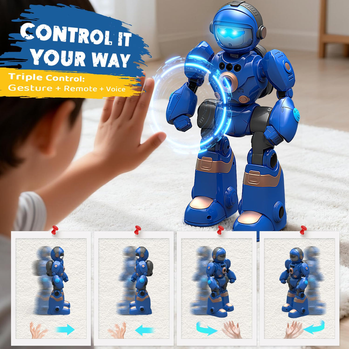 Great Dachong robot responds to gestures for hands-free fun.