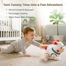 Great Dachong musical crawling dog toy, remote control use, supports guided exploration.