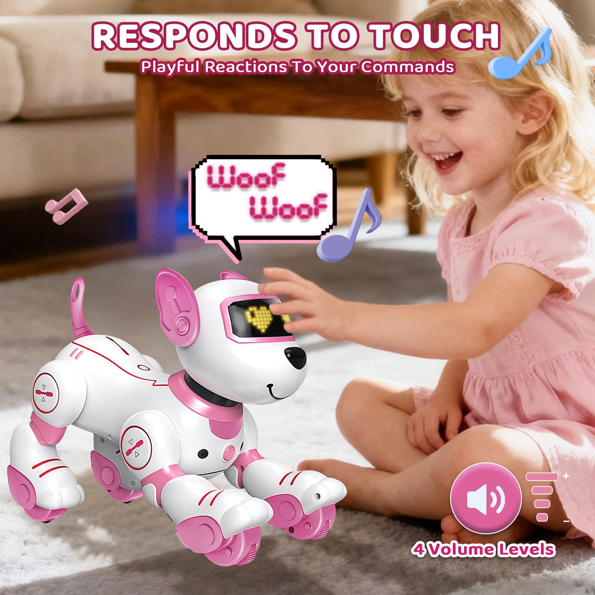 Great Dachong robot dog toy colorful eyes light up during play