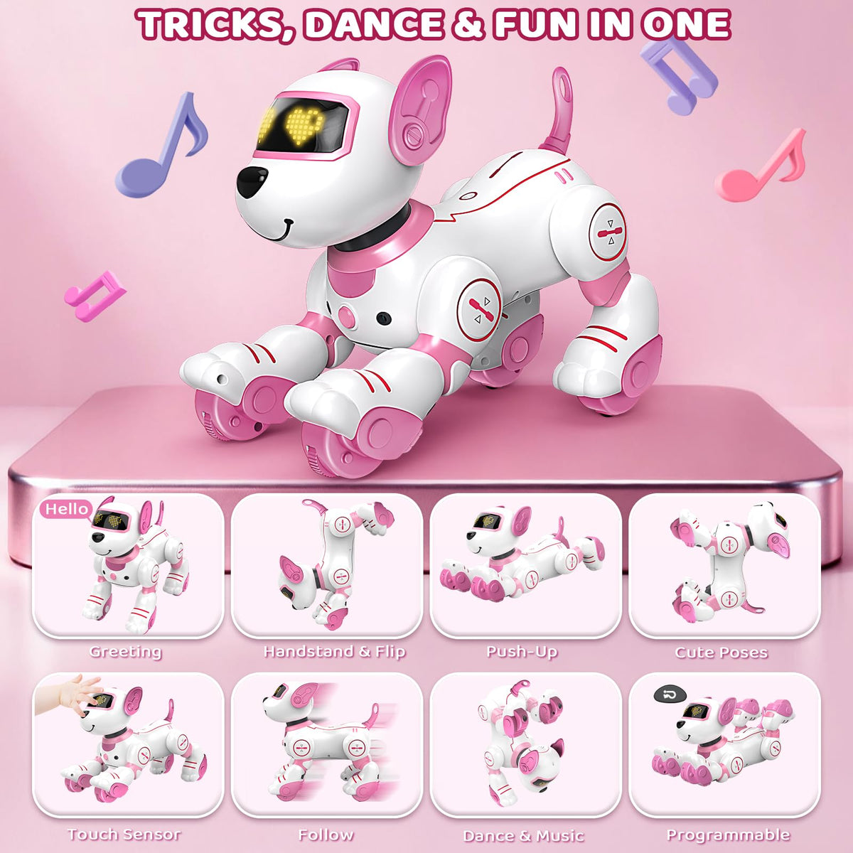 Great Dachong robot dog toy touch-follow mode responds to gestures