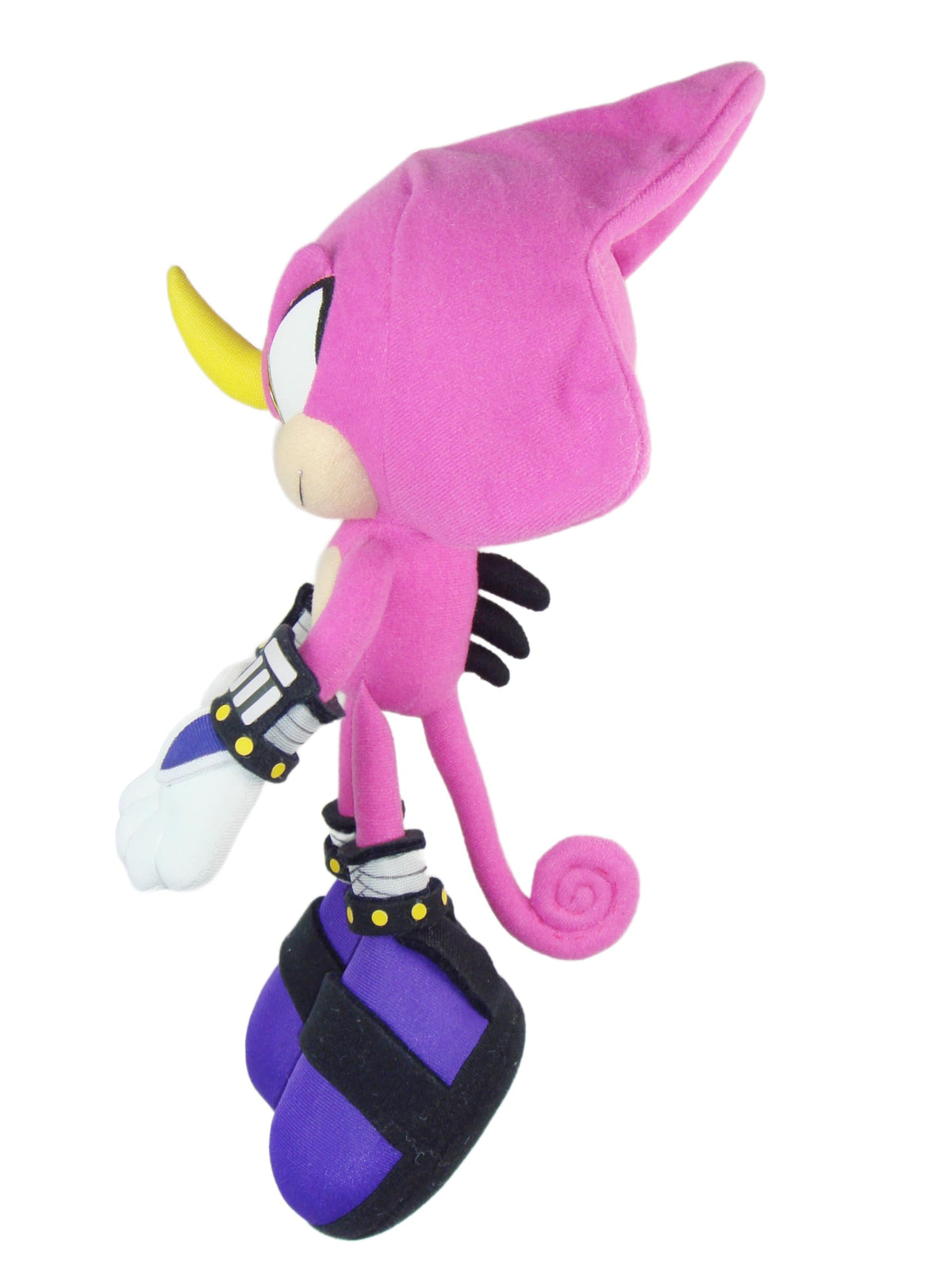 Great Eastern Espio plush, side view, display-ready Sonic the Hedgehog character for shelves.