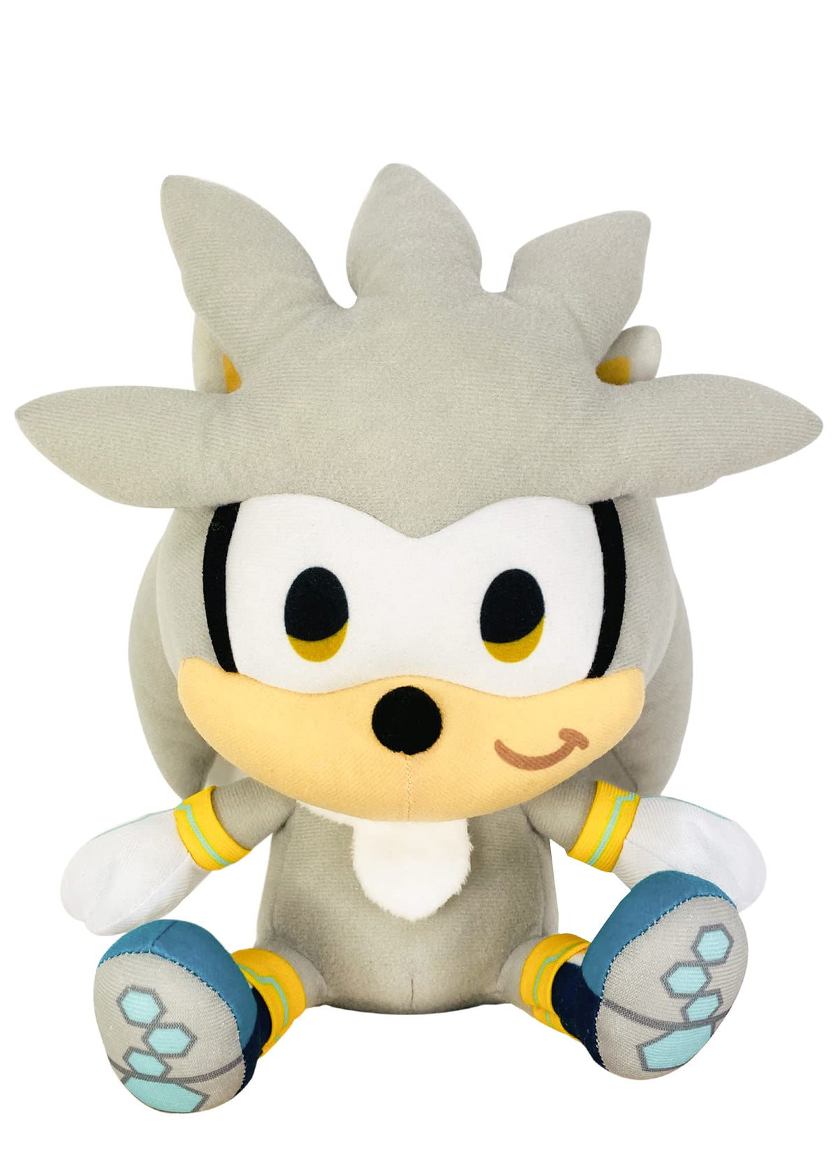 Great Eastern Entertainment Sonic the Hedgehog SD silver sitting plush, ideal for cuddling and display