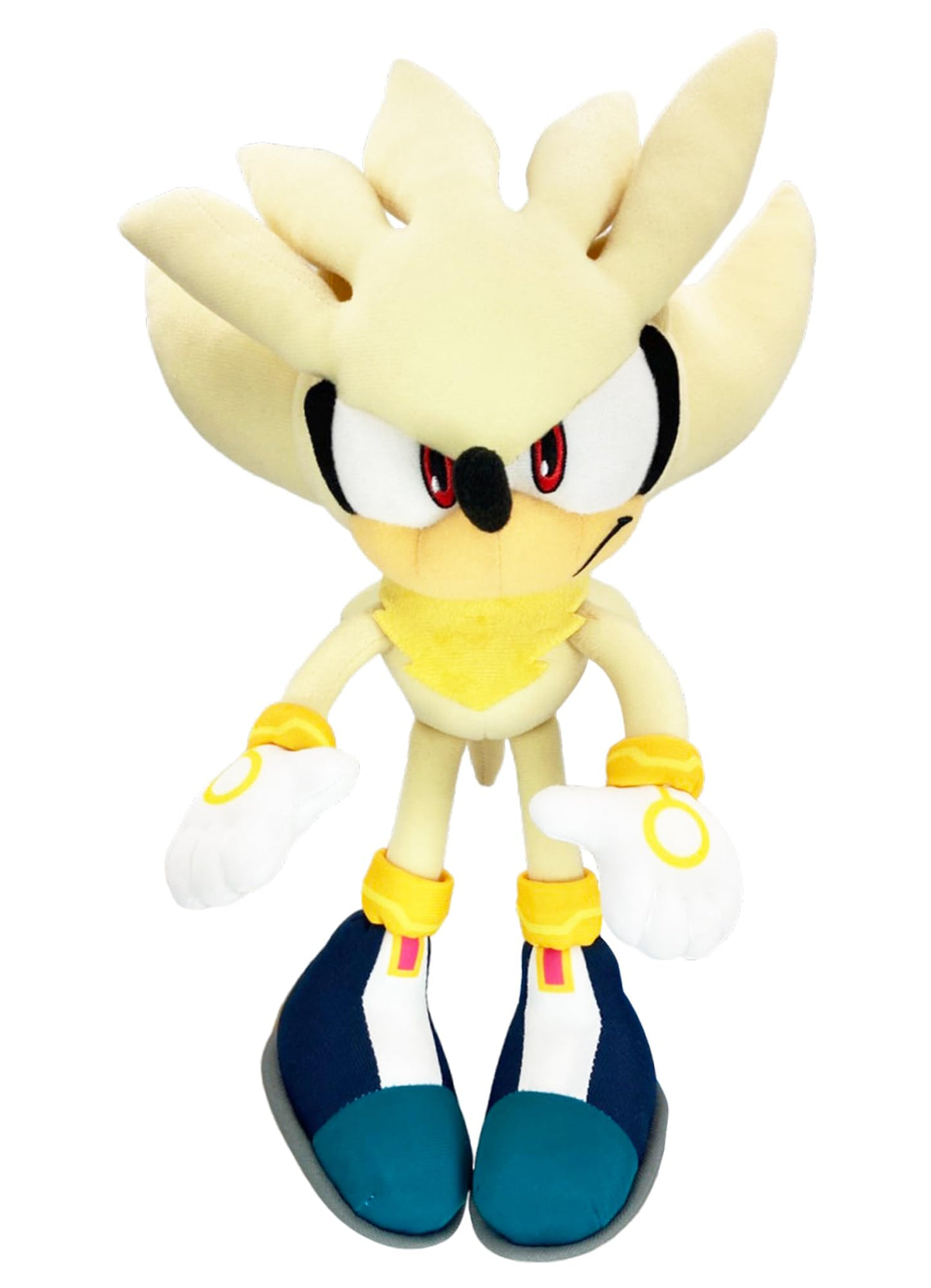 Great Eastern Entertainment Sonic Super Silver Plush 10in front view, ideal for display and collection.