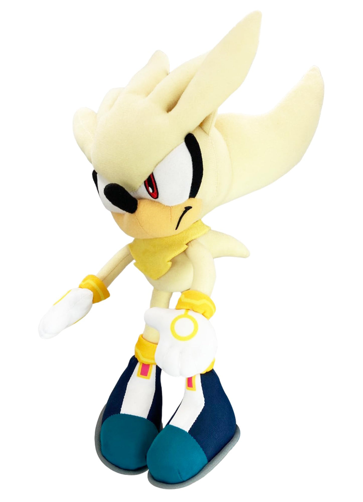 Great Eastern Entertainment Sonic Super Silver Plush 10in side view, perfect for cuddles and shelf display.