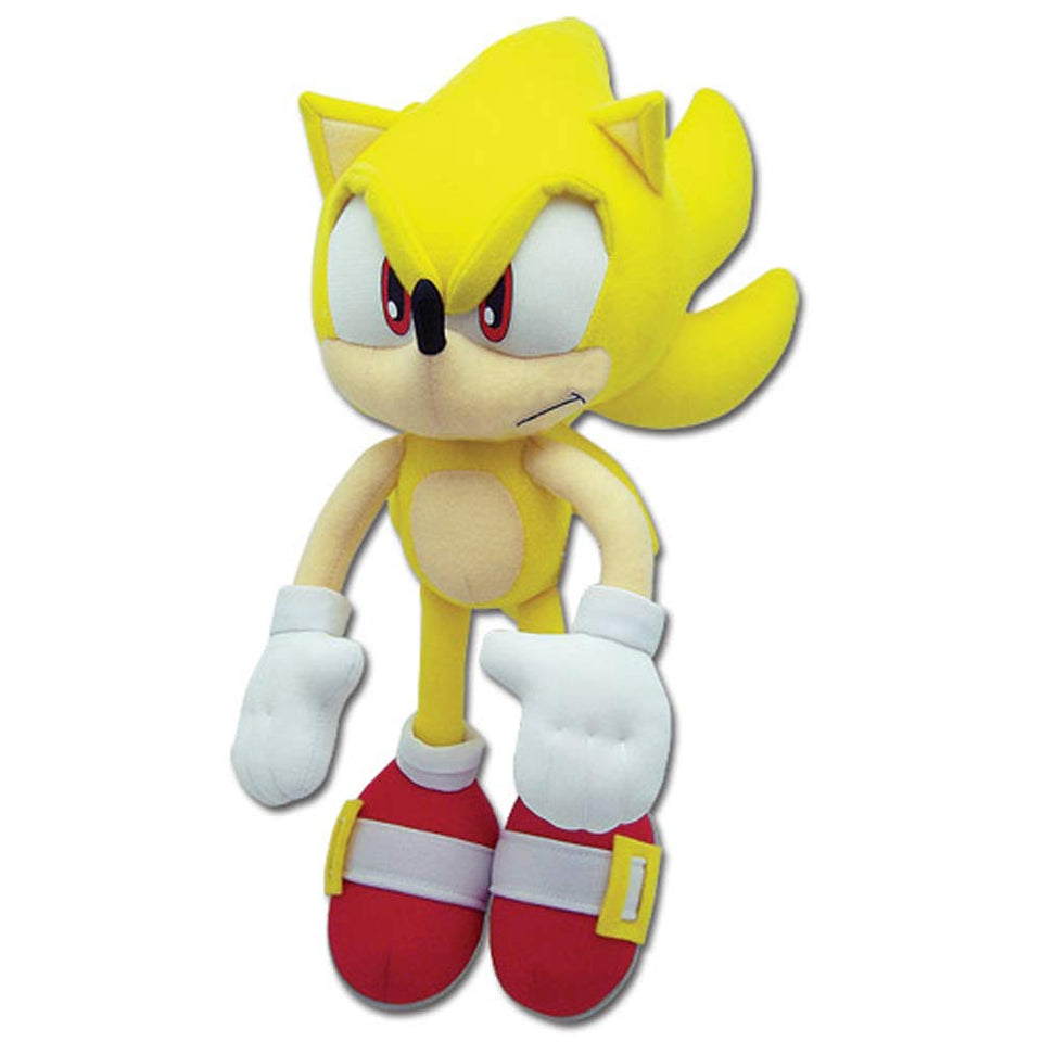 Great Eastern Sonic The Hedgehog plush featuring Super Sonic in 12-inch size for display and cuddle.
