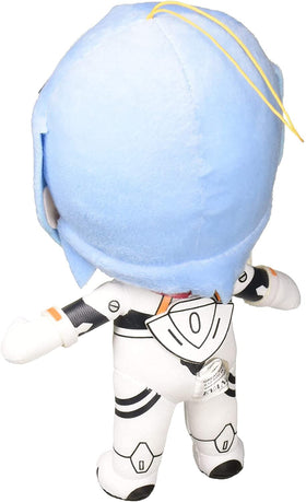 Great Eastern Rei plugsuit plush face detail, 8-inch height for desk or shelf display