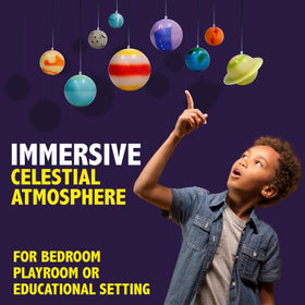 Great Explorations clear hanging string enables easy ceiling display.