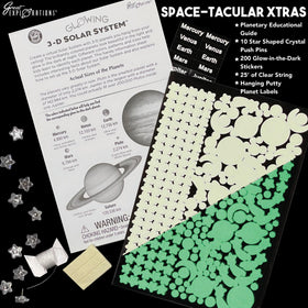 Great Explorations glow stickers add celestial accents for space themes.