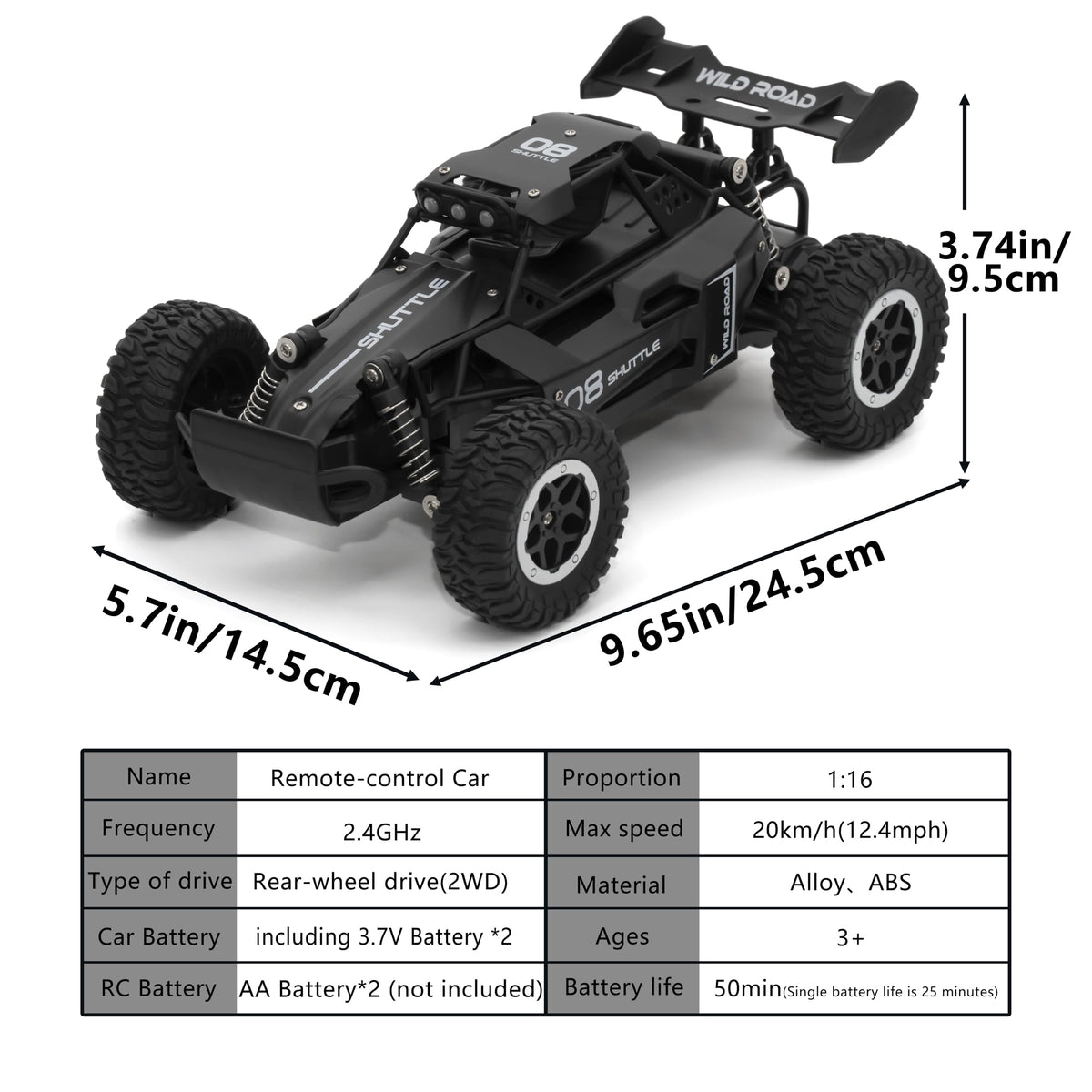 Great-JUNAMT RC car night headlights improve visibility during evening play.