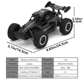 Great-JUNAMT RC car night headlights improve visibility during evening play.