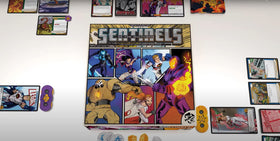 Greater Than Games Sentinels Definitive Edition artwork traces comic eras for immersion.