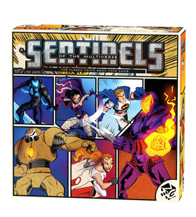 Greater Than Games Sentinels Definitive Edition components organized for quick setup.