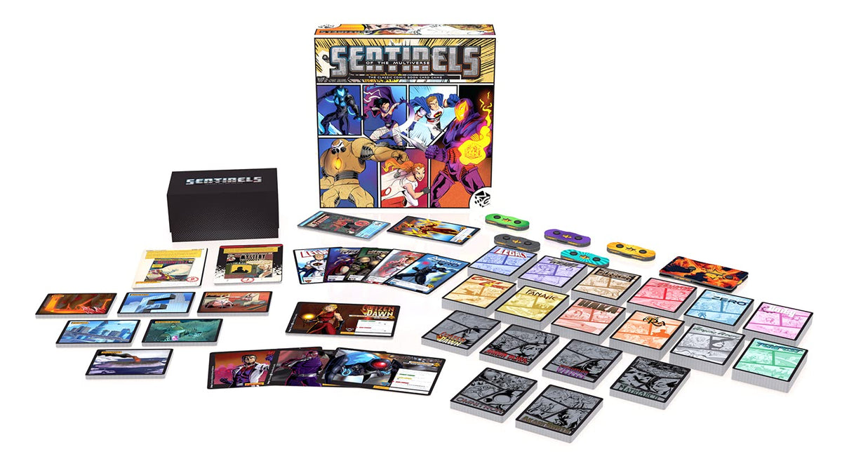 Greater Than Games Sentinels Definitive Edition hero cards display revamped gameplay options.