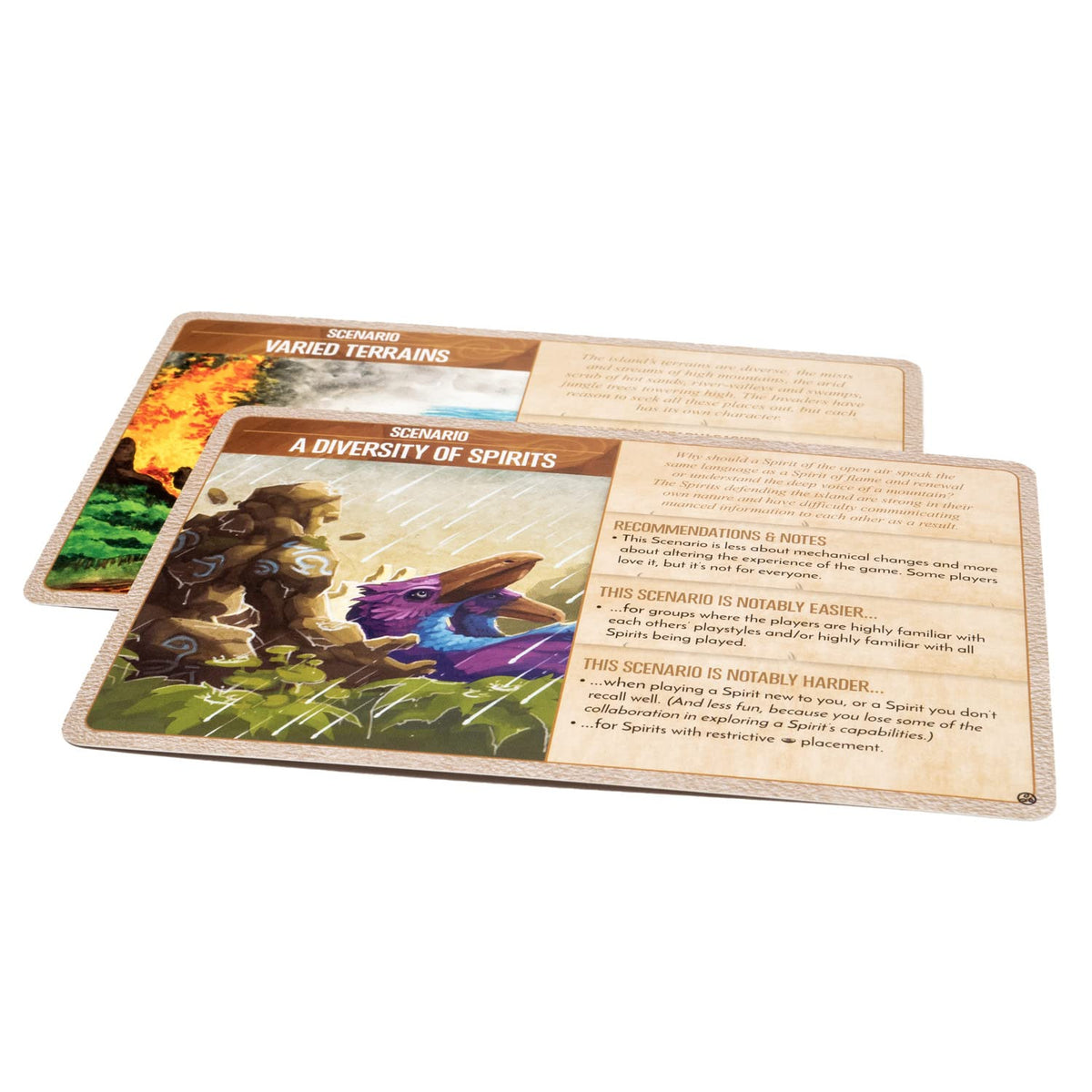 Greater Than Games Spirit Island Feather & Flame: box contents for quick setup