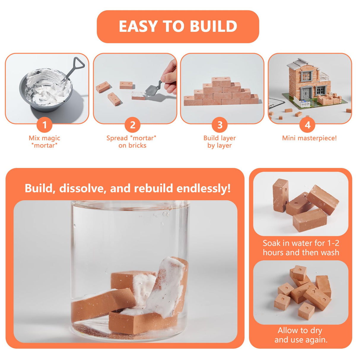 Greek Science kids building experience promotes focus and tactile play.