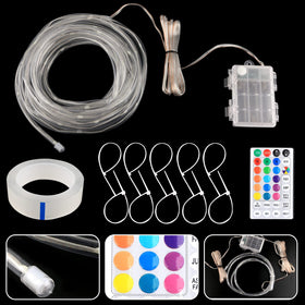 Battery box powers the light with 3 AA batteries per strip