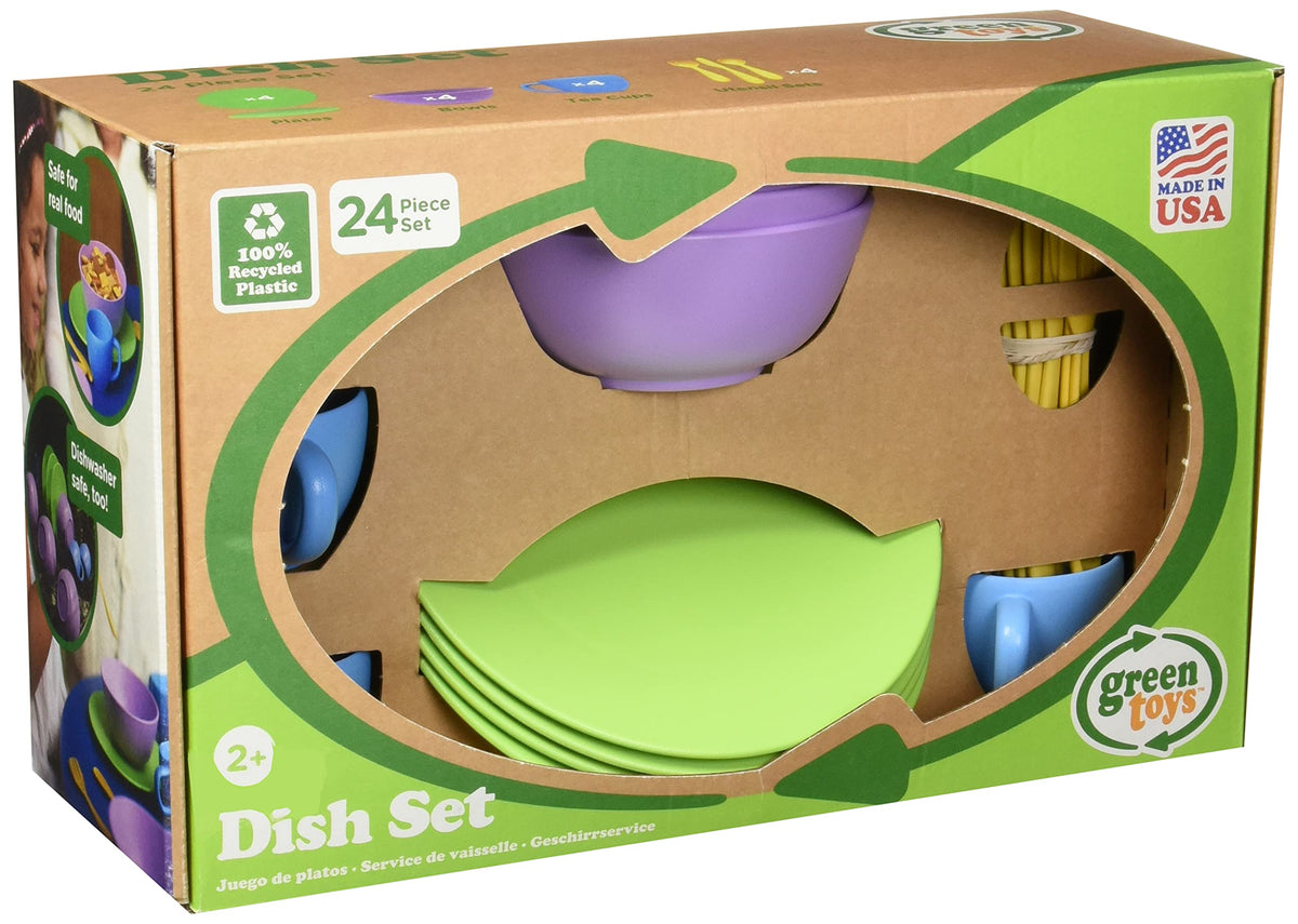 Green Toys Dish Set 4C bowls provide durable, kid-safe tableware for everyday use