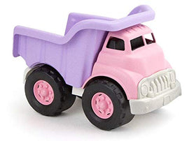Green Toys dump truck pink purple side view promotes imaginative play and motor skills