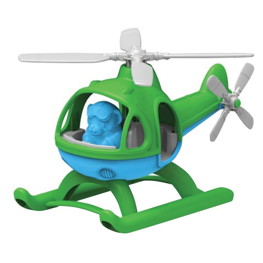 Green Toys Helicopter cockpit with pilot bear for imaginative play