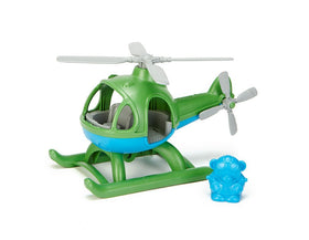 Green Toys Helicopter two spinning rotors in motion