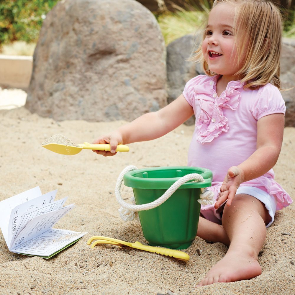Green Toys sand play set rake for smoothing wet and dry sand