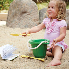 Green Toys sand play set rake for smoothing wet and dry sand