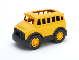 Green Toys School Bus Yellow dashboard with dials for imaginative roleplay.