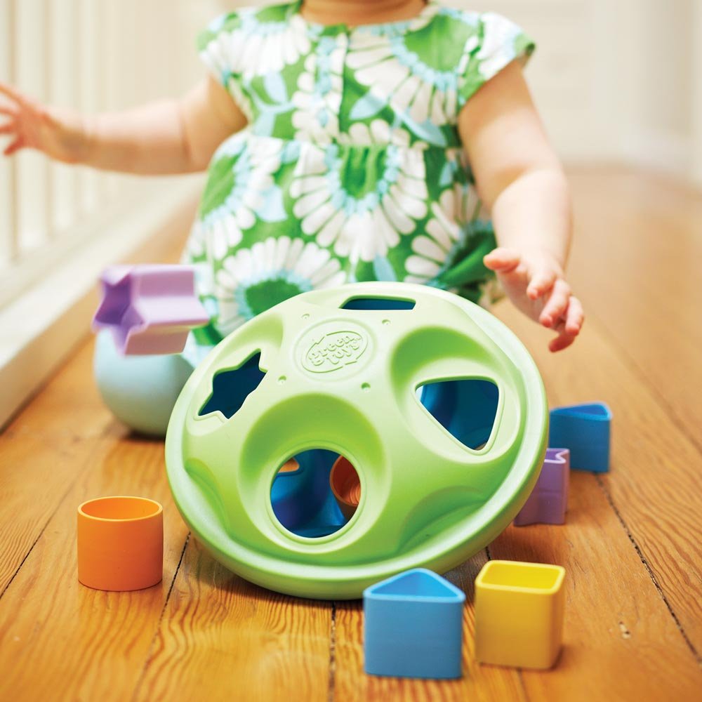 Green Toys Shape Sorter dishwasher-safe for quick cleanup after play