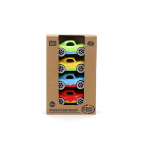 Green Toys Stack & Link Racer dishwasher safe for quick cleaning after play