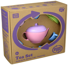 Green Toys Pink CB tea set is dishwasher safe and durable