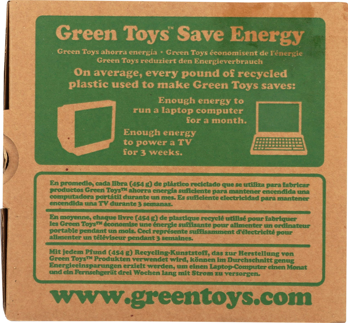 Green Toys Tractor orange made-in-USA construction supports domestic manufacturing.