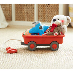 Green Toys Wagon Orange CB easy-clean finish helps quick after-play wipedown.