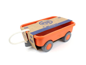 Green Toys Wagon Orange features a low bed for easy loading by small hands.