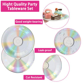 Greencian 90s music dessert plates brighten the table while simplifying dessert service.