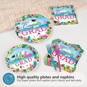 Greencian Aloha Grad napkins provide soft, absorbent coverage for quick cleanups.