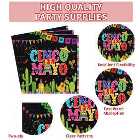 Greencian black fiesta-pattern tableware enhances authentic cantina vibe